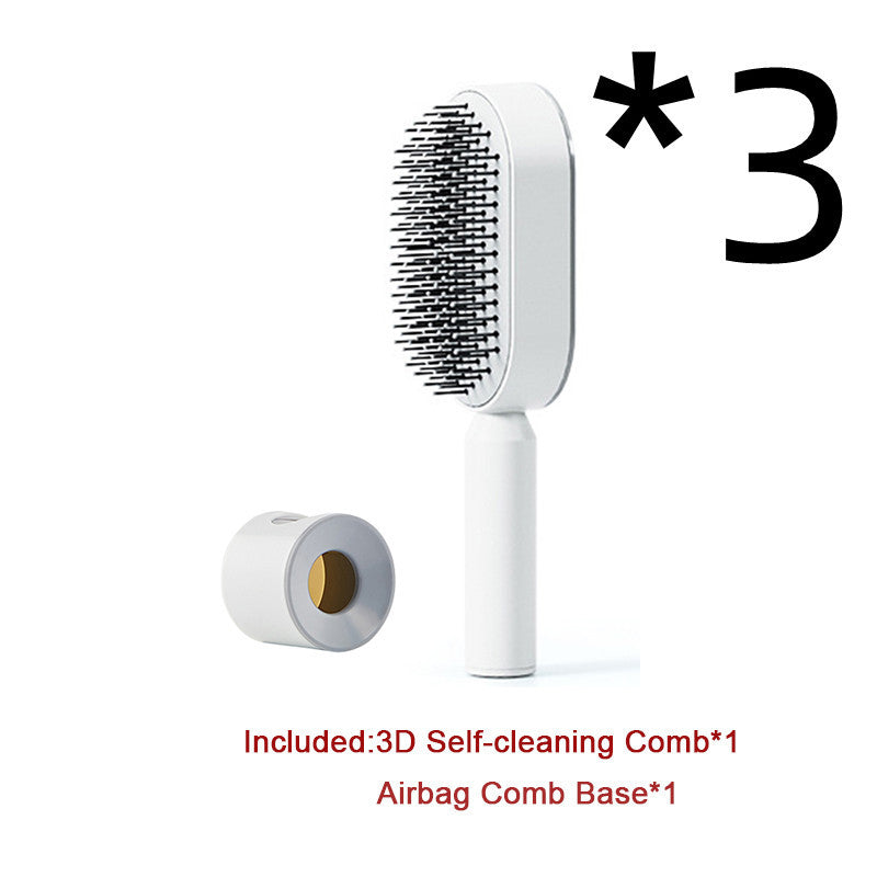 Self Cleaning Hair Brush For Women One-key Cleaning Hair Loss Airbag Massage Scalp Comb Anti-Static Hairbrush - 𝓢𝓱𝓸𝓹𝓵𝓮𝓬𝔂