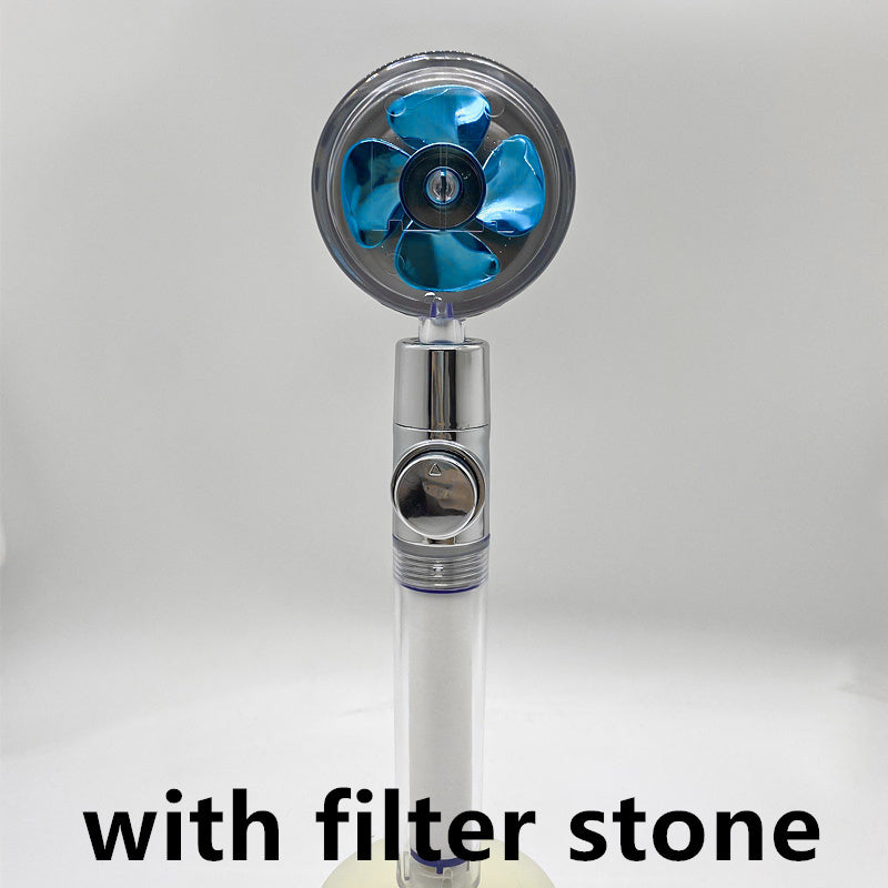 Shower Head Water Saving Flow 360 Degrees Rotating With Small Fan ABS Rain High Pressure Spray Nozzle Bathroom Accessories - 𝓢𝓱𝓸𝓹𝓵𝓮𝓬𝔂