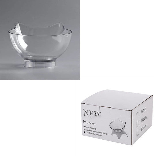 Non Slip Double Cat Bowl With Raised Stand Pet Food Cat Feeder Protect Cervical Vertebra Dog Bowl Transparent Pet Products - 𝓢𝓱𝓸𝓹𝓵𝓮𝓬𝔂