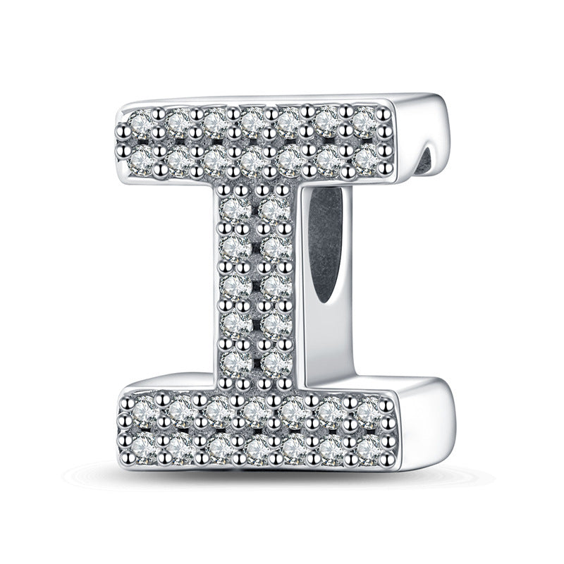 Twenty-six Letter Beads White Copper Silver Plated Beaded Braceletnecklace Ornament - 𝓢𝓱𝓸𝓹𝓵𝓮𝓬𝔂