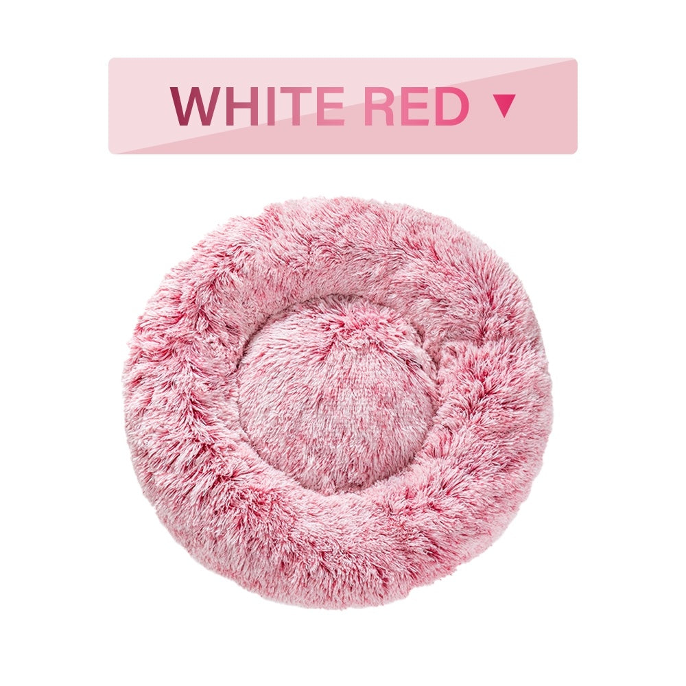 Fluffy Donut Dog Bed  Warm Soft Long Plush Pet Cushion Dog House Cat  Bed Washable Pet Sofa Mat Calming Samll Large Dog Beds - 𝓢𝓱𝓸𝓹𝓵𝓮𝓬𝔂