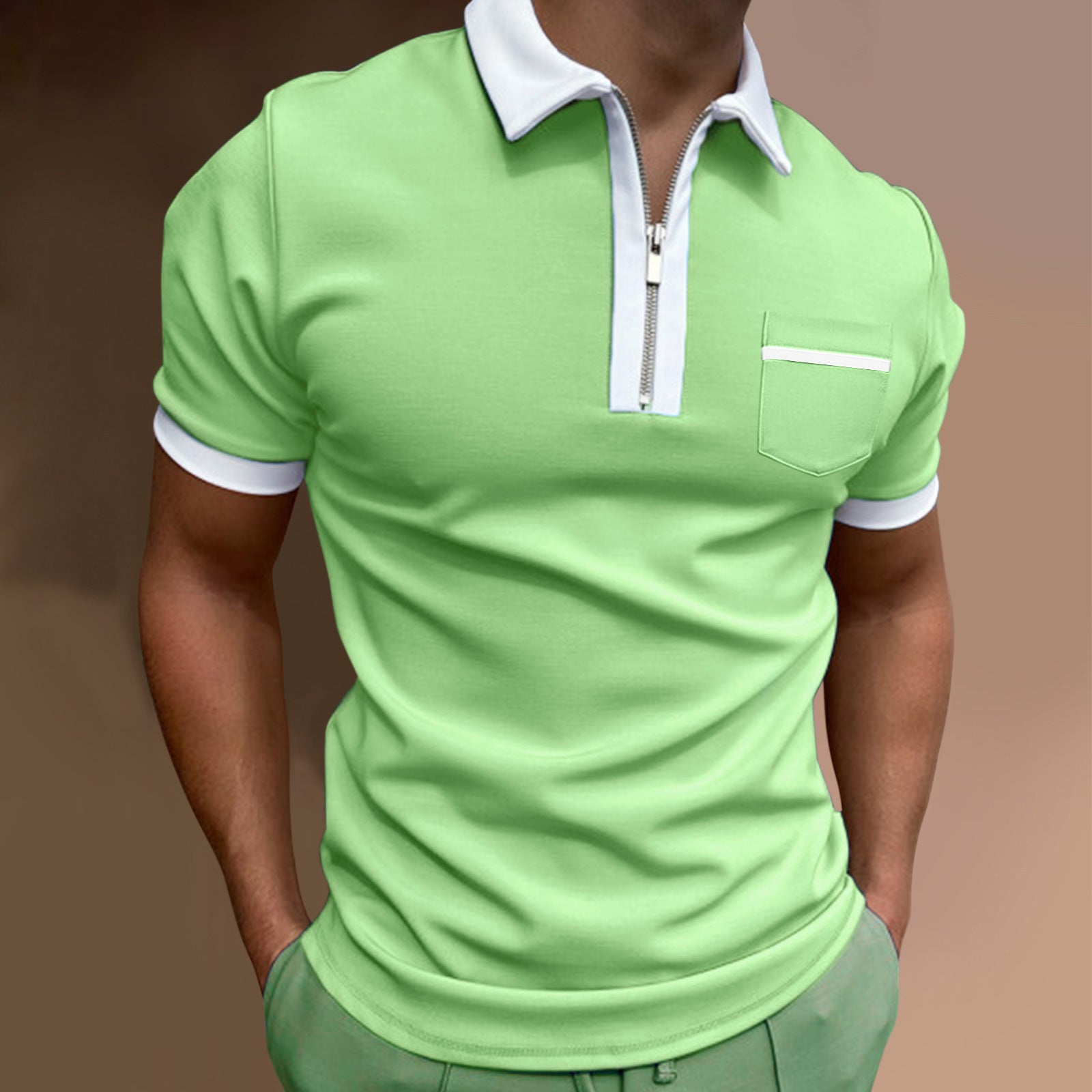 Men's Lapel Fashion Slim Pocket Men's T-Shirt POLO Shirt - 𝓢𝓱𝓸𝓹𝓵𝓮𝓬𝔂