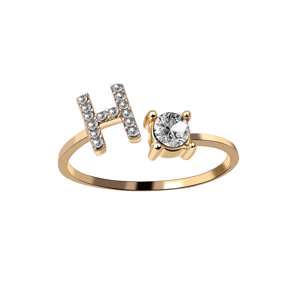 New Design Adjustable 26 Initial Letter Ring Fashion Jewelry For Women Simple Elegant Jewelry - 𝓢𝓱𝓸𝓹𝓵𝓮𝓬𝔂