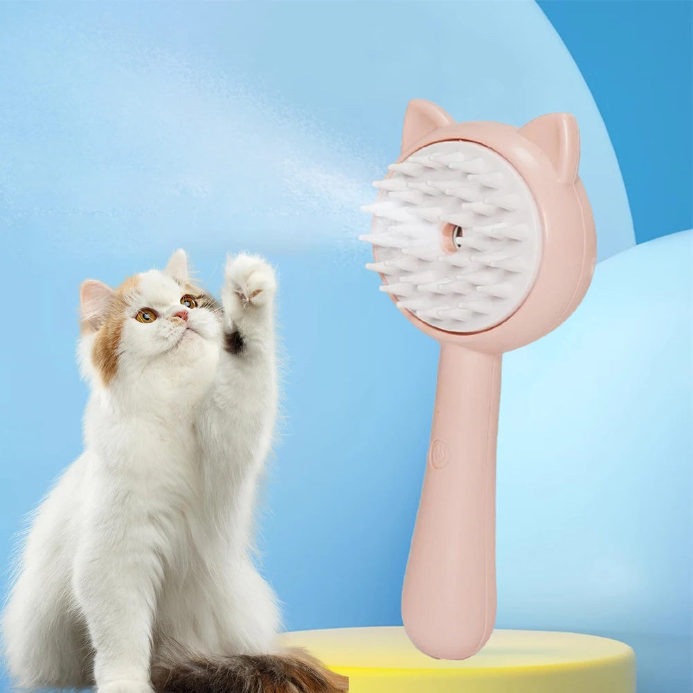 Hair Cleaning Brush With Mist Multifunctional Cat Grooming Brush Rechargeable Self Cleaning Slicker Brush For Pets Dogs & Catsb Pet Products - 𝓢𝓱𝓸𝓹𝓵𝓮𝓬𝔂