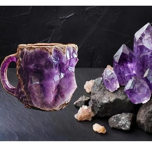 400ml Resin Mineral Crystal Coffee Mugs With Handles Elegant Fake Mineral Crystal Cup For Workplace Home Decor Christmas Gift Kitchen Gadgets - 𝓢𝓱𝓸𝓹𝓵𝓮𝓬𝔂