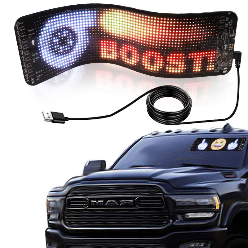 Programmable Car LED Sign LED Full-color Advertising Screen Ultra-thin Display Screen Custom Text Pattern Animation Display Car - 𝓢𝓱𝓸𝓹𝓵𝓮𝓬𝔂