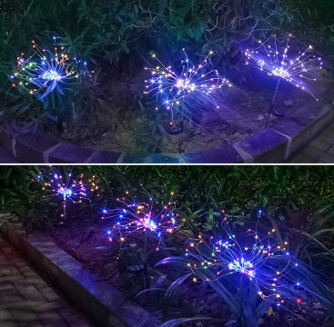 New Ground Plug Solar Fireworks Light LED Light String Copper Wire Outdoor Garden Decoration Star Lights Christmas Lights - 𝓢𝓱𝓸𝓹𝓵𝓮𝓬𝔂