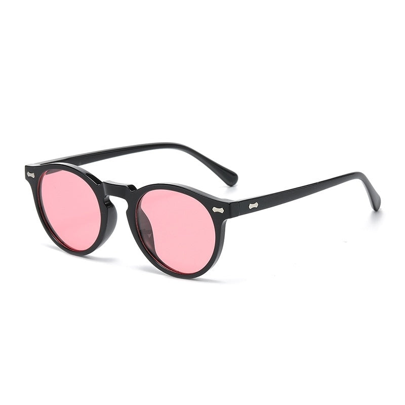 Literary retro round Japanese and Korean fashionable rice nail sunglasses - 𝓢𝓱𝓸𝓹𝓵𝓮𝓬𝔂