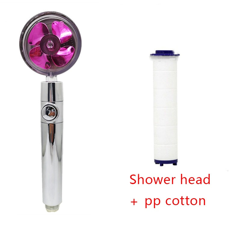 Shower Head Water Saving Flow 360 Degrees Rotating With Small Fan ABS Rain High Pressure Spray Nozzle Bathroom Accessories - 𝓢𝓱𝓸𝓹𝓵𝓮𝓬𝔂