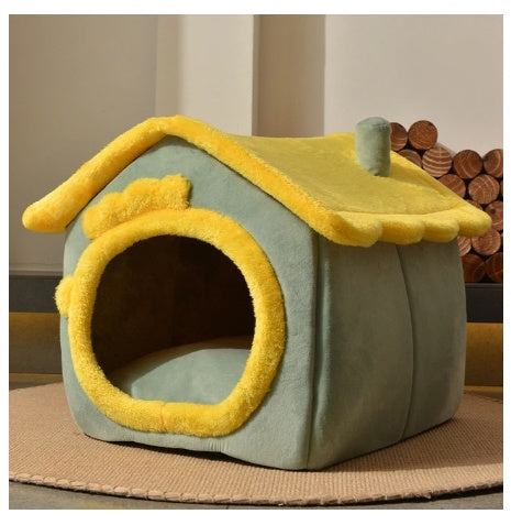 Foldable Dog House Pet Cat Bed Winter Dog Villa Sleep Kennel Removable Nest Warm Enclosed Cave Sofa Pets Supplies - 𝓢𝓱𝓸𝓹𝓵𝓮𝓬𝔂