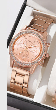 Women's Three-eye Quartz Diamond-embedded Watch - 𝓢𝓱𝓸𝓹𝓵𝓮𝓬𝔂