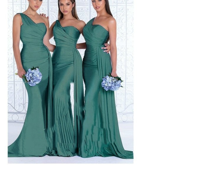 Plus Size Fat MM Mermaid One Shoulder Elegant Wedding Dress - 𝓢𝓱𝓸𝓹𝓵𝓮𝓬𝔂