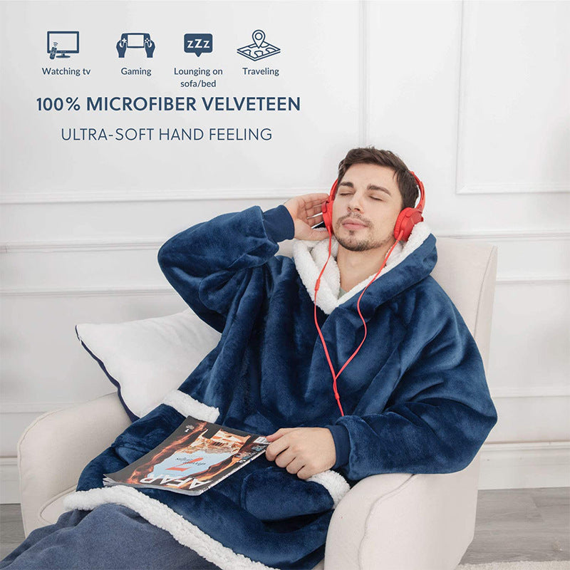Winter TV Hoodie Blanket Winter Warm Home Clothes Women Men Oversized Pullover With Pockets - 𝓢𝓱𝓸𝓹𝓵𝓮𝓬𝔂