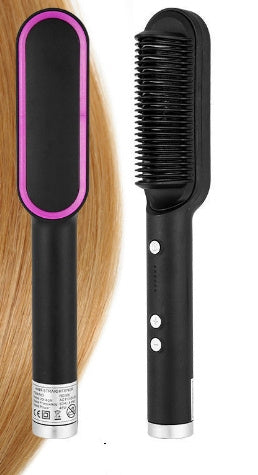 New 2 In 1 Hair Straightener Hot Comb Negative Ion Curling Tong Dual-purpose Electric Hair Brush - 𝓢𝓱𝓸𝓹𝓵𝓮𝓬𝔂