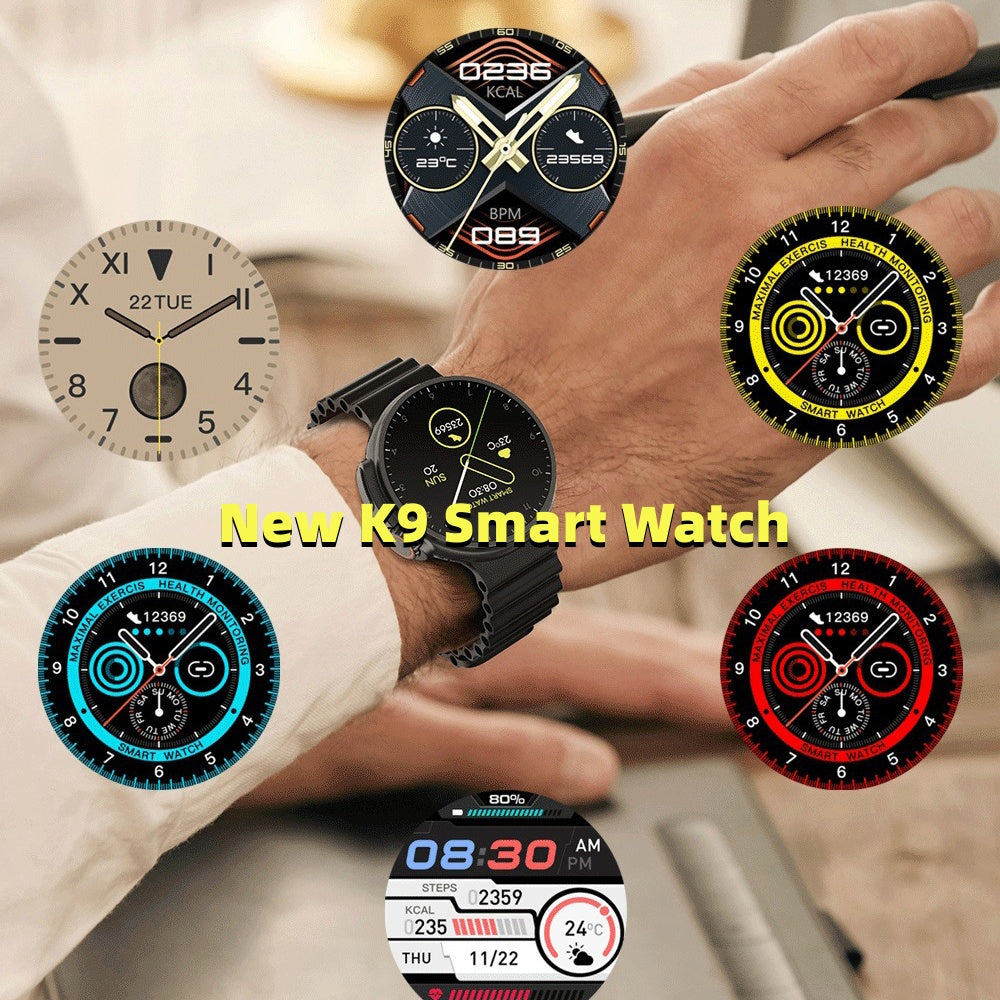 New K9 Smart Watch 1.39 Round Screen Encoder True Screw Clip Wireless Charging NFC Offline And Payment Function - 𝓢𝓱𝓸𝓹𝓵𝓮𝓬𝔂