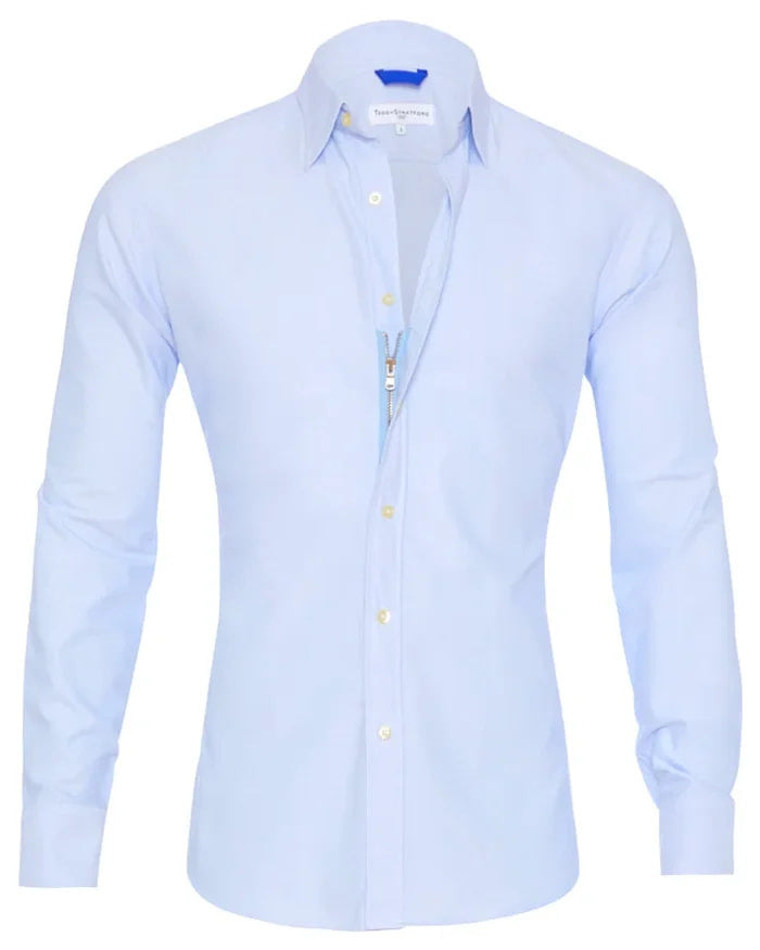 Long Sleeve Zipper Shirt With Button Design Fashion Lapel Tops For Mens Clothing - 𝓢𝓱𝓸𝓹𝓵𝓮𝓬𝔂