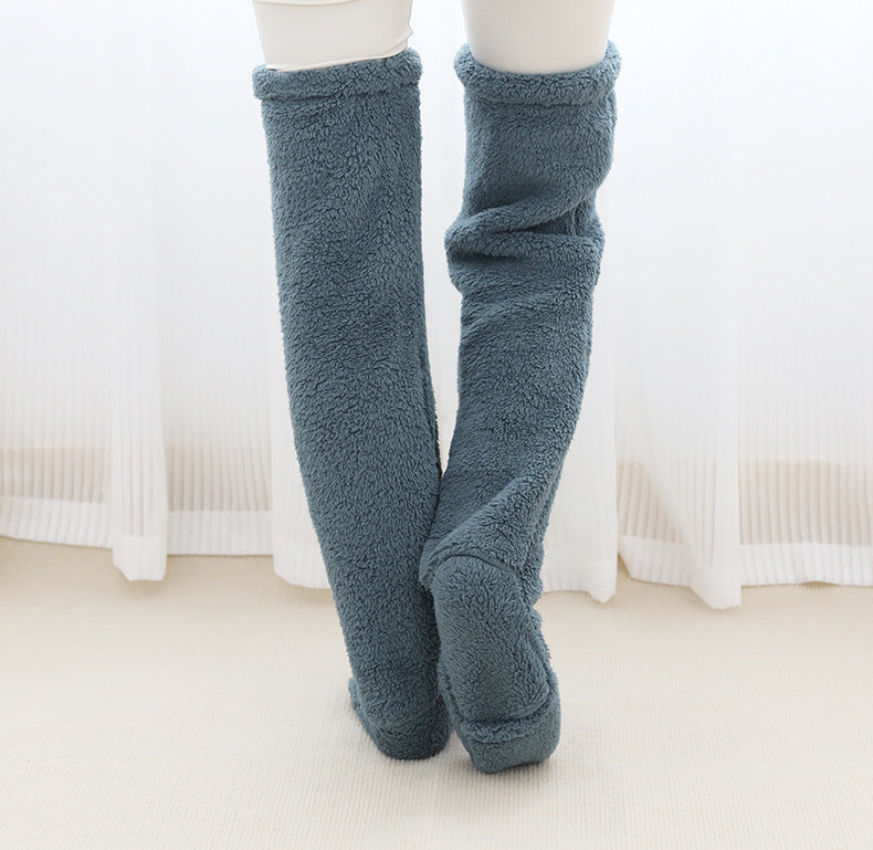 Over Knee High Fuzzy Long Socks Winter Warm Cold Leg Knee Joint Cold-proof Stockings Home Floor Sleeping Socks - 𝓢𝓱𝓸𝓹𝓵𝓮𝓬𝔂