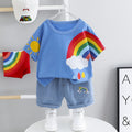 Boys And Girls Short-sleeved Denim Five-point Pants Two-piece Cute Pants Suit Cotton Short-sleeved - 𝓢𝓱𝓸𝓹𝓵𝓮𝓬𝔂