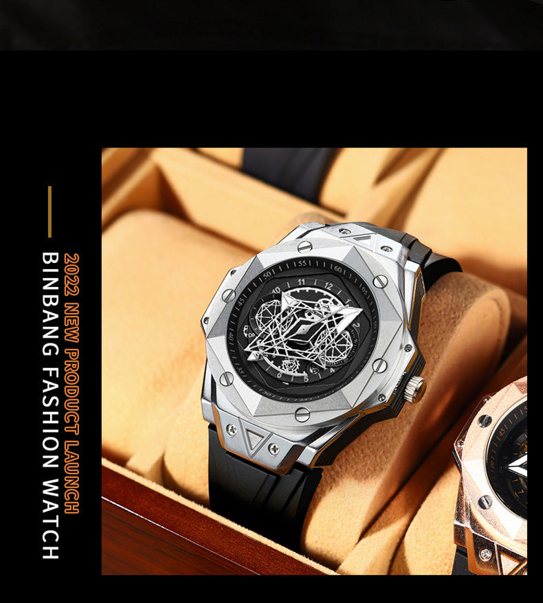 New Creative Fashion Men's Waterproof Silicone Quartz Watch - 𝓢𝓱𝓸𝓹𝓵𝓮𝓬𝔂