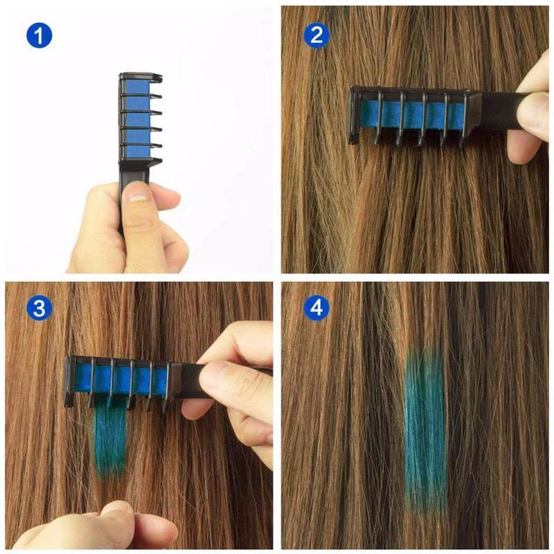 Temporary Mini Disposable Crayons Hair Color Dyeing Mascara Dye Chalk Box With Brush - 𝓢𝓱𝓸𝓹𝓵𝓮𝓬𝔂