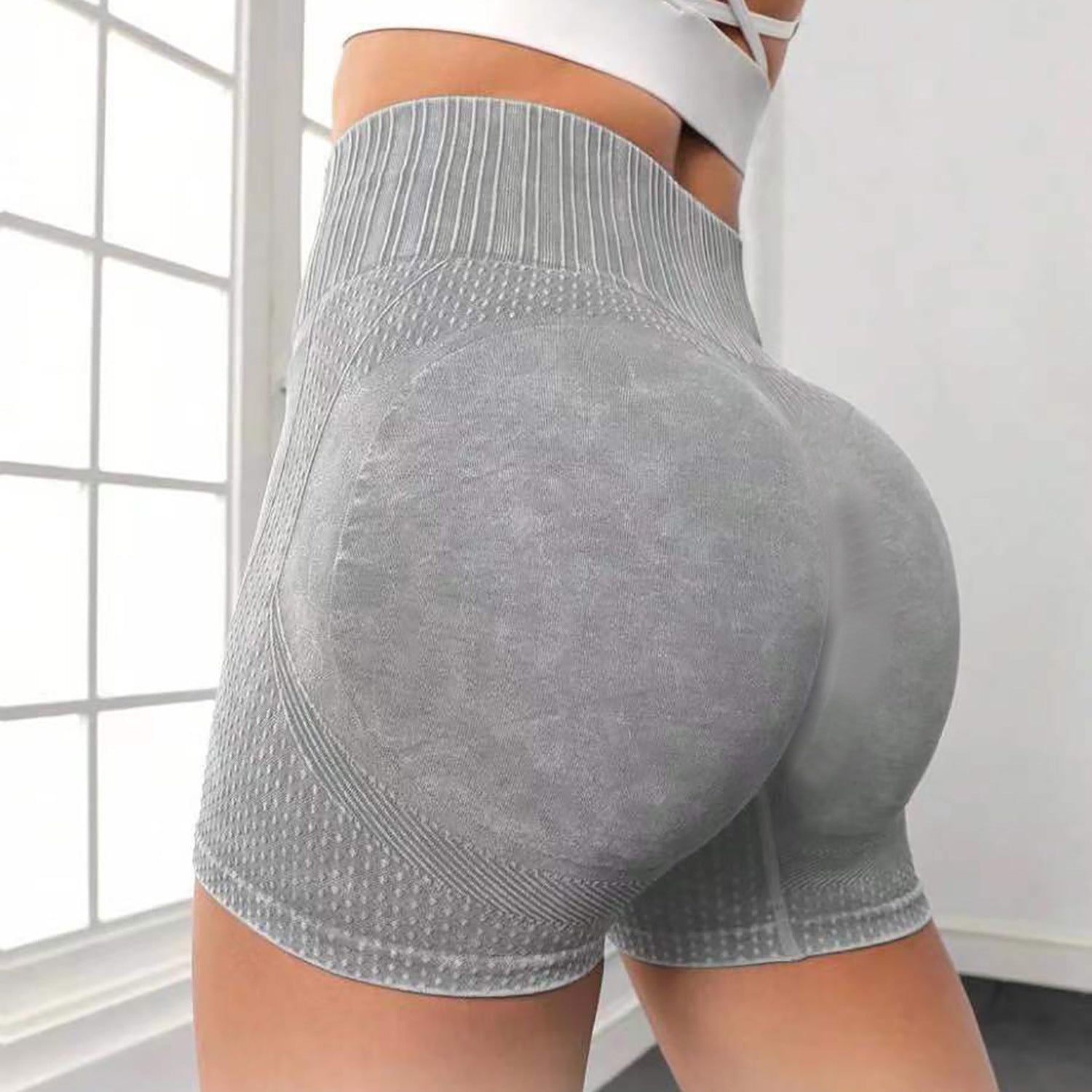 High-waisted Hip-lifting Fitness Pants Solid Color Quick-drying Tight Running Sports Yoga Shorts Women - 𝓢𝓱𝓸𝓹𝓵𝓮𝓬𝔂