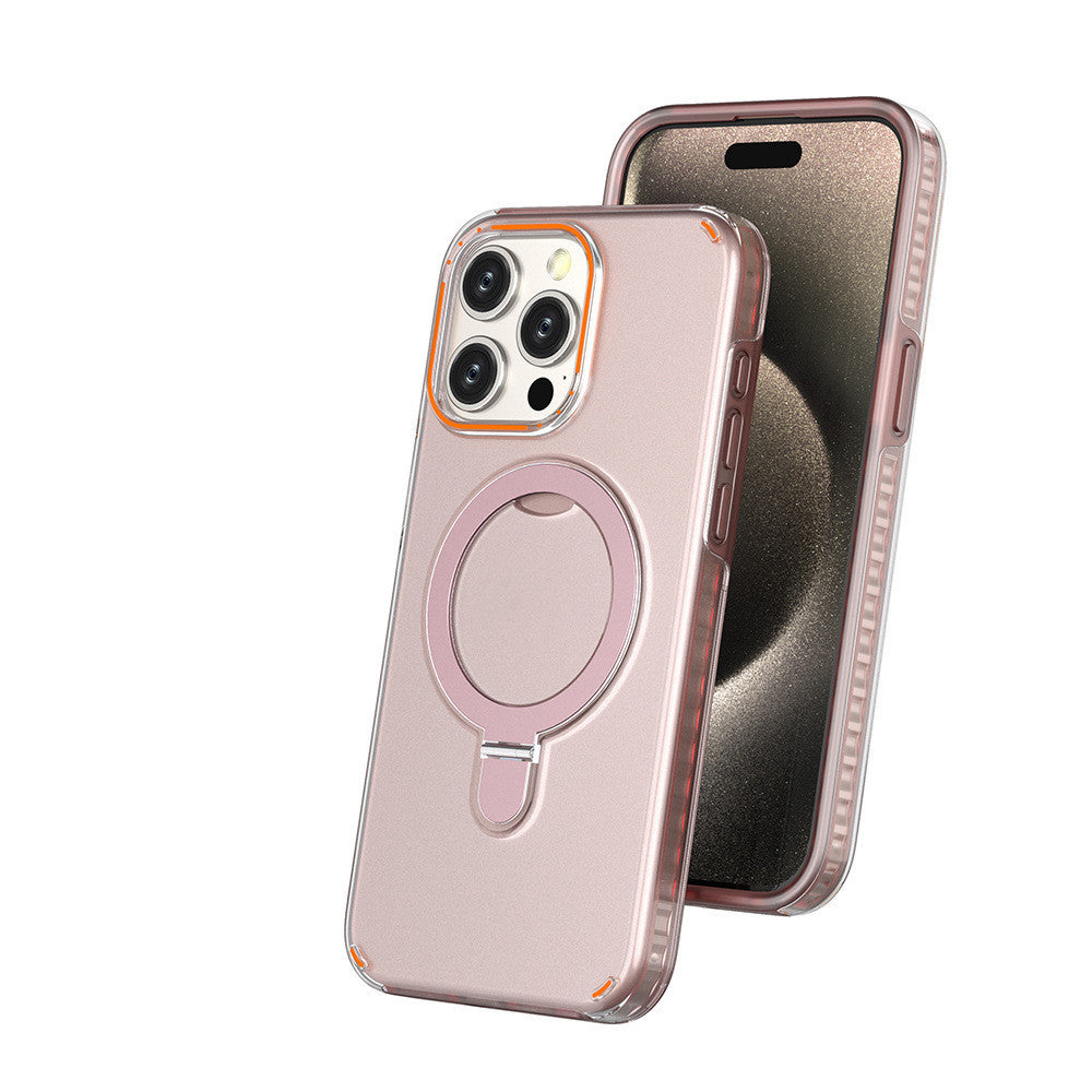 New Colorful Magnetic Bracket Phone Case With Holder Stand Cover For Magesafe Magnetic Transparent Wireless Charge Case For Phone - 𝓢𝓱𝓸𝓹𝓵𝓮𝓬𝔂