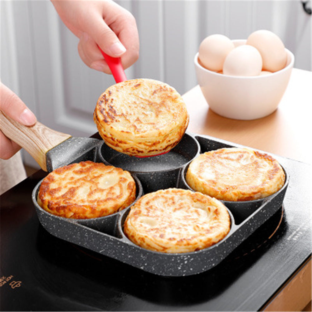 Multi Functional 4 Hole Frying Pan Non Stick Breakfast Burger Egg Pancake Maker Medical Stone Four Hole Omelet Pan - 𝓢𝓱𝓸𝓹𝓵𝓮𝓬𝔂