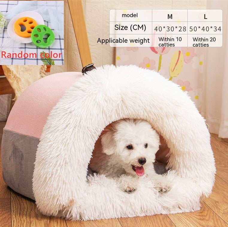 New Splice Portable Pet Nest Portable Autumn And Winter Warm Dog Nest Moisture-proof Long Fur Cat Nest Cross Border Pet Nest - 𝓢𝓱𝓸𝓹𝓵𝓮𝓬𝔂