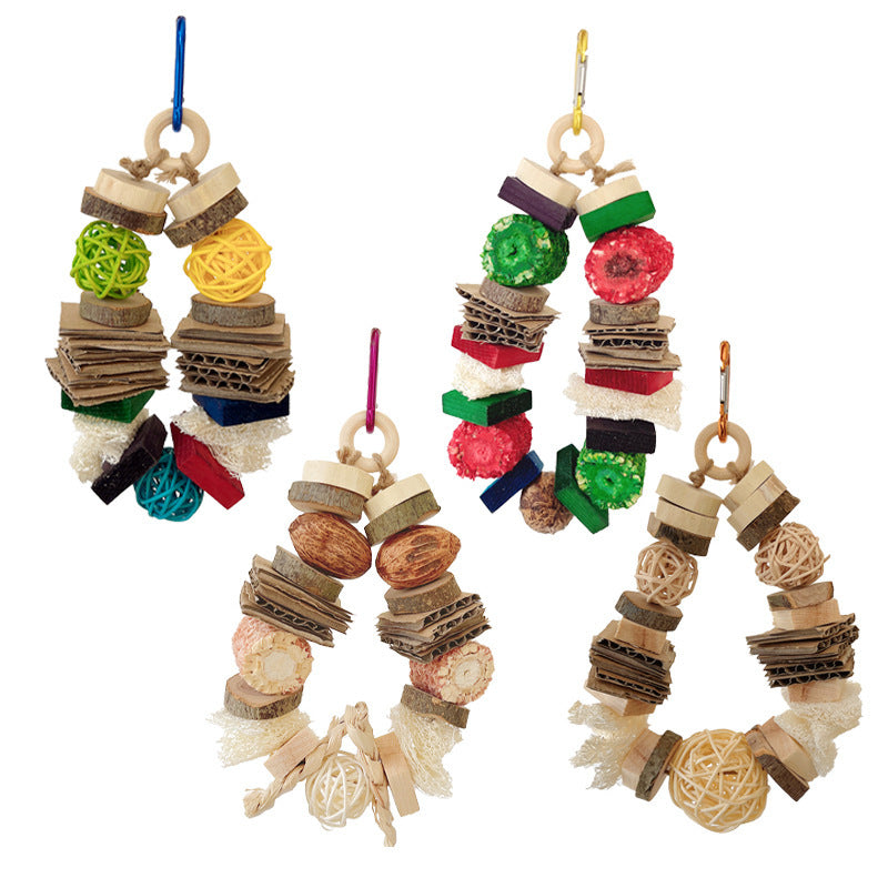 Colorful Wooden Hanging String Rabbit Hamster Molar Vine Bal Parrot Toys - 𝓢𝓱𝓸𝓹𝓵𝓮𝓬𝔂