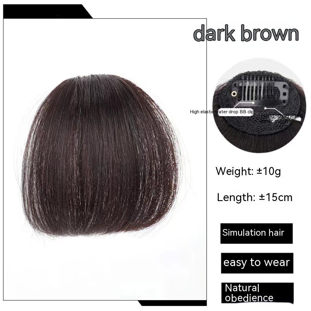 Natural Forehead Artificial Hair Straight Bangs Wig Set Seamless Invisible Wig Set - 𝓢𝓱𝓸𝓹𝓵𝓮𝓬𝔂
