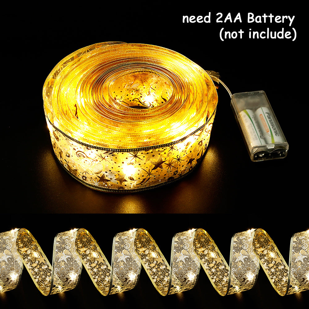 Fairy Lights String Christmas Ribbon Bow Tie - 𝓢𝓱𝓸𝓹𝓵𝓮𝓬𝔂