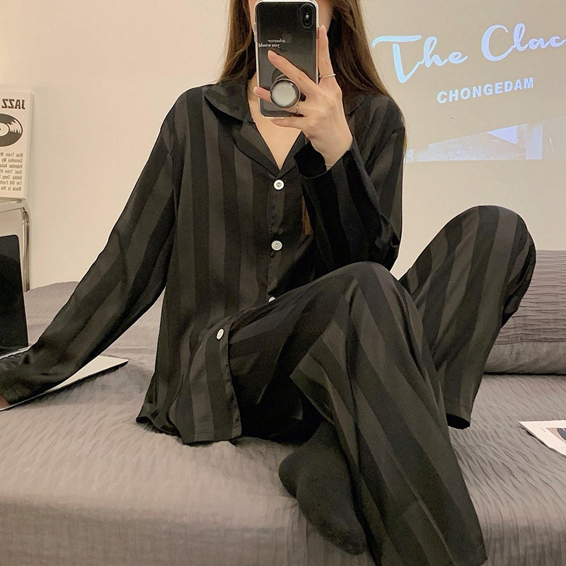 Women's Ice Silk Long Sleeve Home Pajama Set - 𝓢𝓱𝓸𝓹𝓵𝓮𝓬𝔂