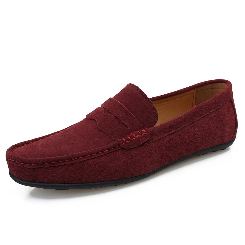 Men's Solid Color Suede British Flat Casual Shoes - 𝓢𝓱𝓸𝓹𝓵𝓮𝓬𝔂