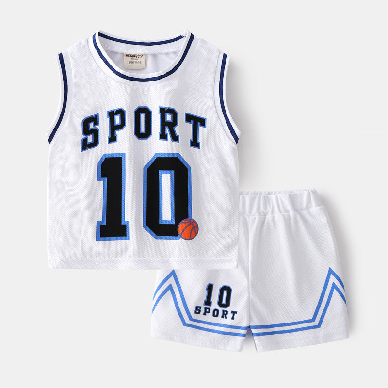 Children's Basketball Clothing Suits Baby Vest Suit Boys Sweatshirt Two-piece Summer Style Tide - 𝓢𝓱𝓸𝓹𝓵𝓮𝓬𝔂