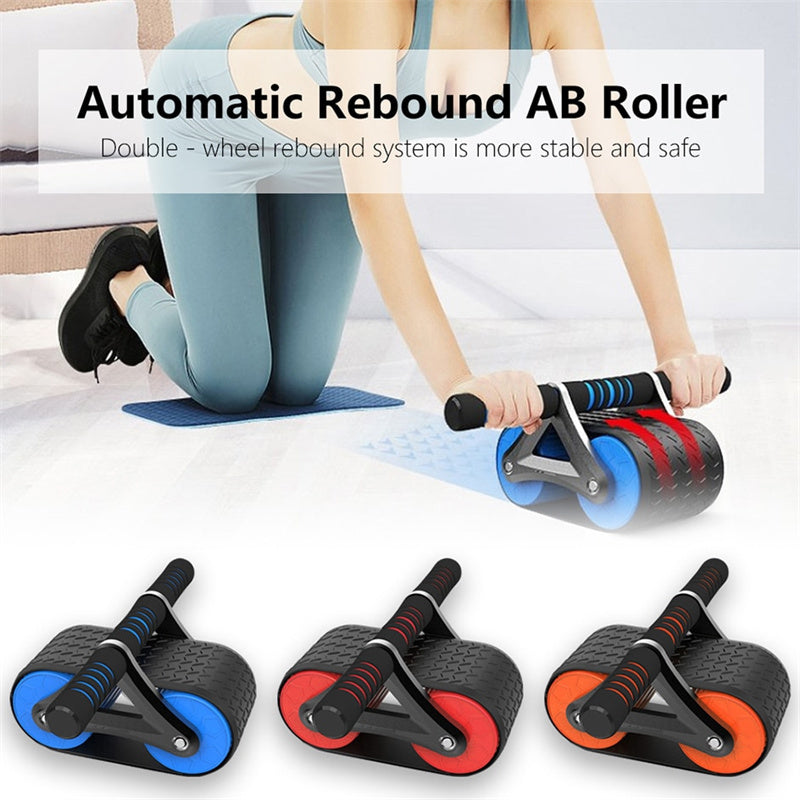 Double Wheel Abdominal Exerciser Women Men Automatic Rebound Ab Wheel Roller Waist Trainer Gym Sports Home Exercise Devices - 𝓢𝓱𝓸𝓹𝓵𝓮𝓬𝔂
