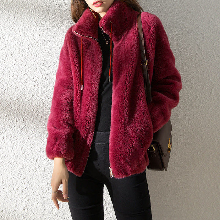 Double Faced Fleece Warm High Neck Sweater Women Cardigan - 𝓢𝓱𝓸𝓹𝓵𝓮𝓬𝔂