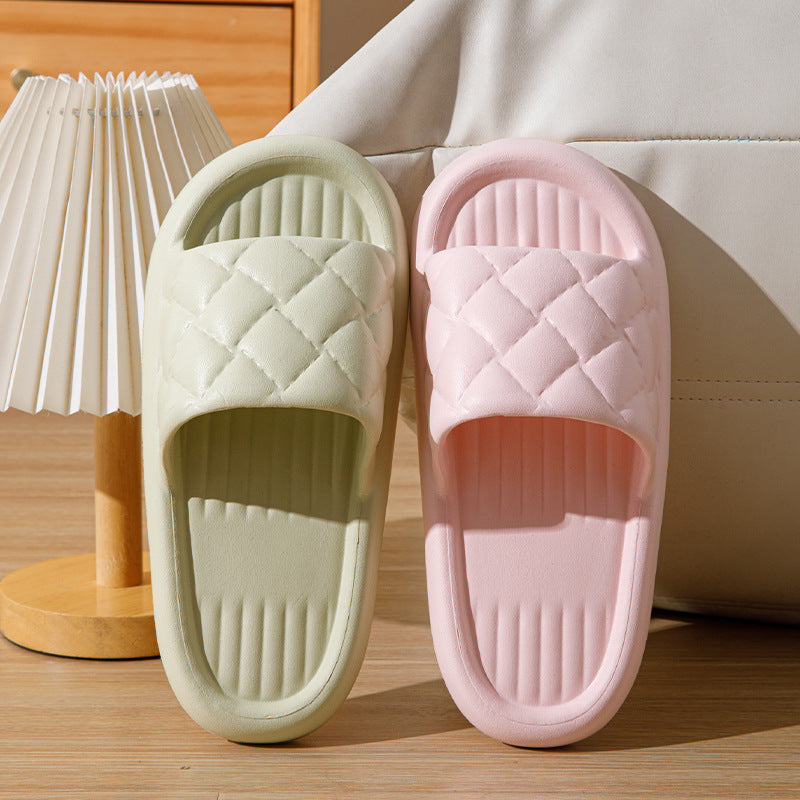 New Rhombus Home Slippers Summer Non-slip Floor Bathroom Slipper Lightweight Simple House Shoes For Women Men - 𝓢𝓱𝓸𝓹𝓵𝓮𝓬𝔂