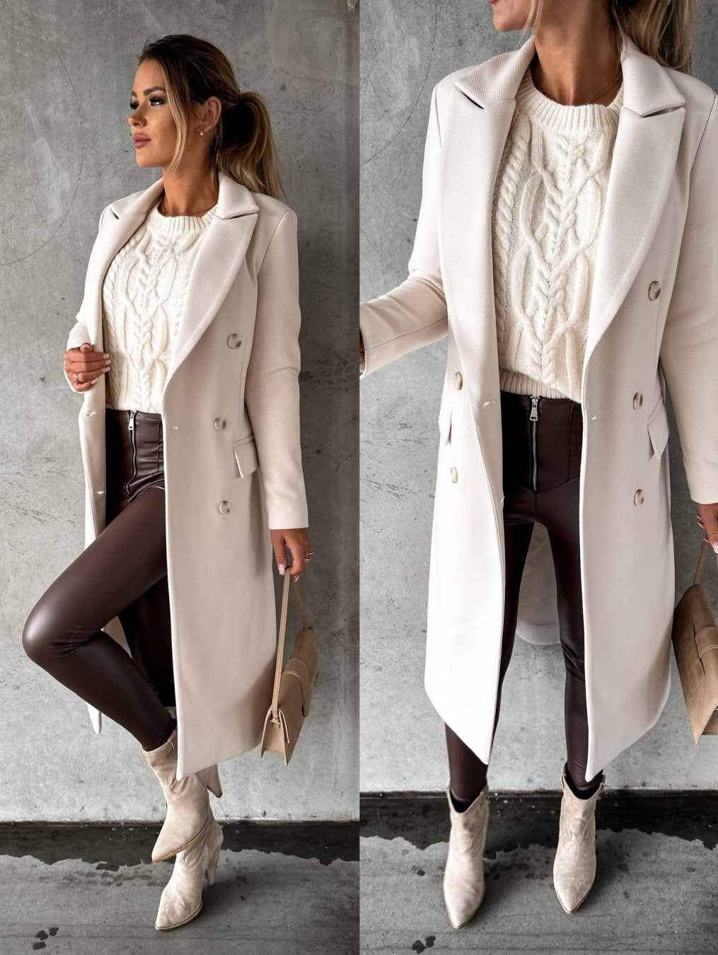 Fashion Casual Woolen Coat Women - 𝓢𝓱𝓸𝓹𝓵𝓮𝓬𝔂