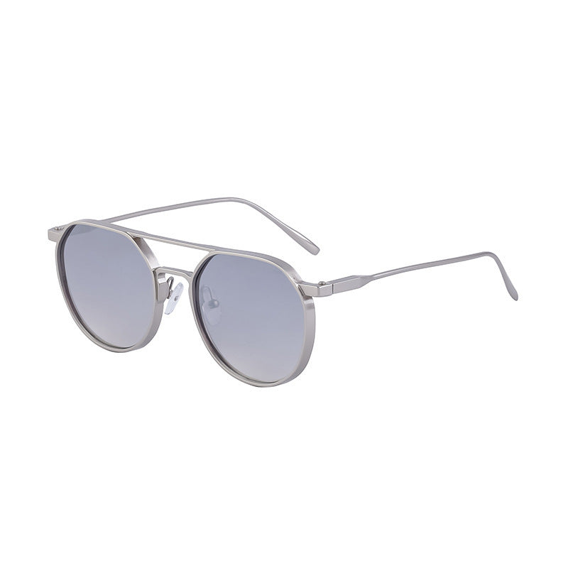 Men's Metal Double Beam Vintage Round Frame Sunglasses - 𝓢𝓱𝓸𝓹𝓵𝓮𝓬𝔂