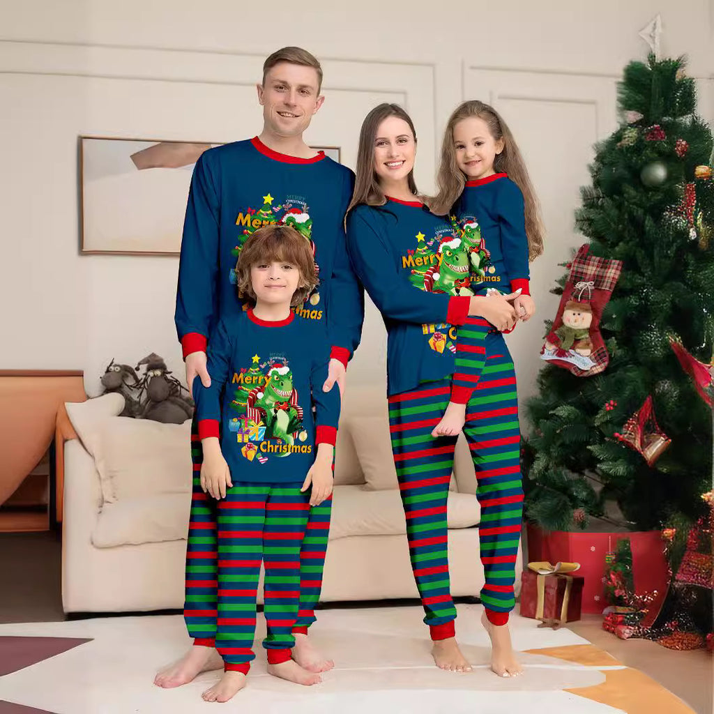 Tyrannosaurus Letter Christmas Tree Printing Parent-child Suit Pajamas - 𝓢𝓱𝓸𝓹𝓵𝓮𝓬𝔂