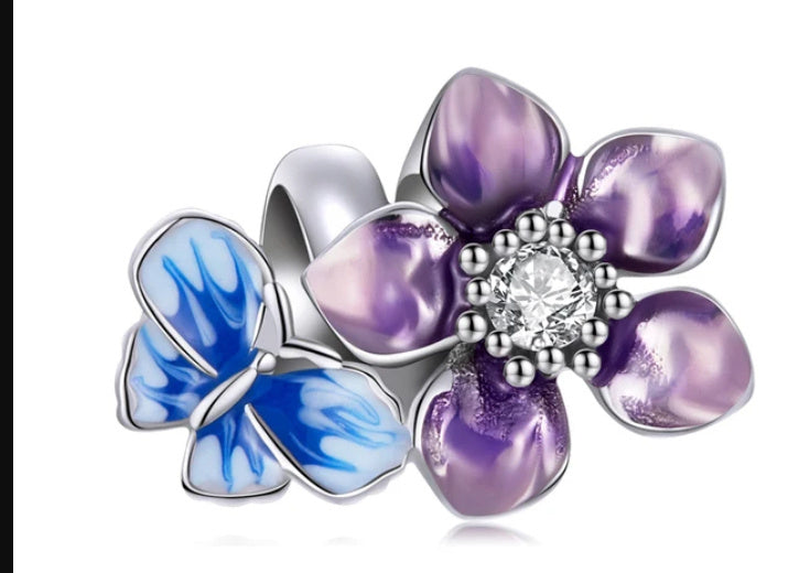 Sterling Silver S925 Beaded Bracelet White Gold Plated Colorful Beads - 𝓢𝓱𝓸𝓹𝓵𝓮𝓬𝔂