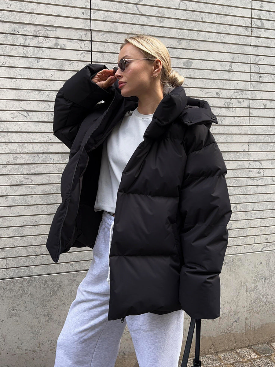 Fashion Coat With Removable Hood Cotton Jacket Winter Warm Windproof Loose Cotton Jacket Loose Parka Outerwear Clothing - 𝓢𝓱𝓸𝓹𝓵𝓮𝓬𝔂