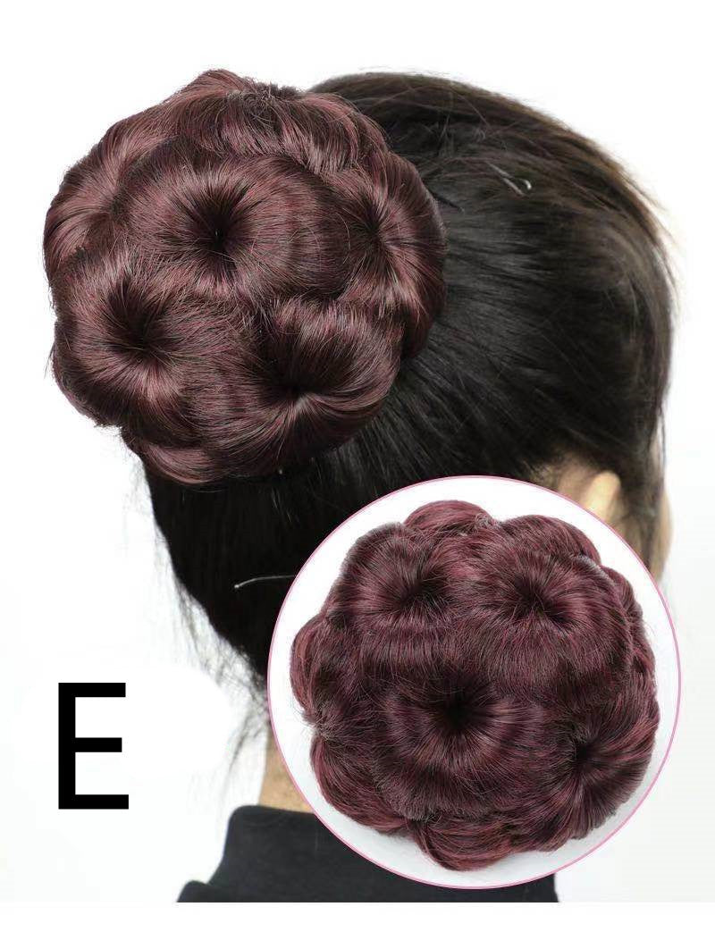 High Temperature Silk Wig Hair Ring, Hair Bun, Nine Flower Ball Head Bridal Costume Plate - 𝓢𝓱𝓸𝓹𝓵𝓮𝓬𝔂