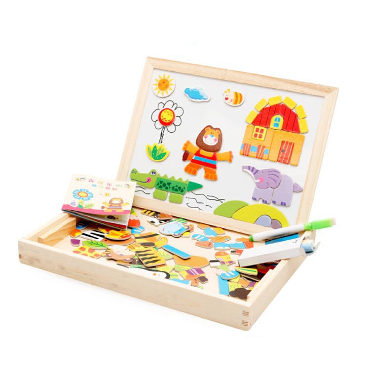 Farm Mania Animal Joypin Double-sided Drawing Board Three-dimensional Magnetic Puzzle