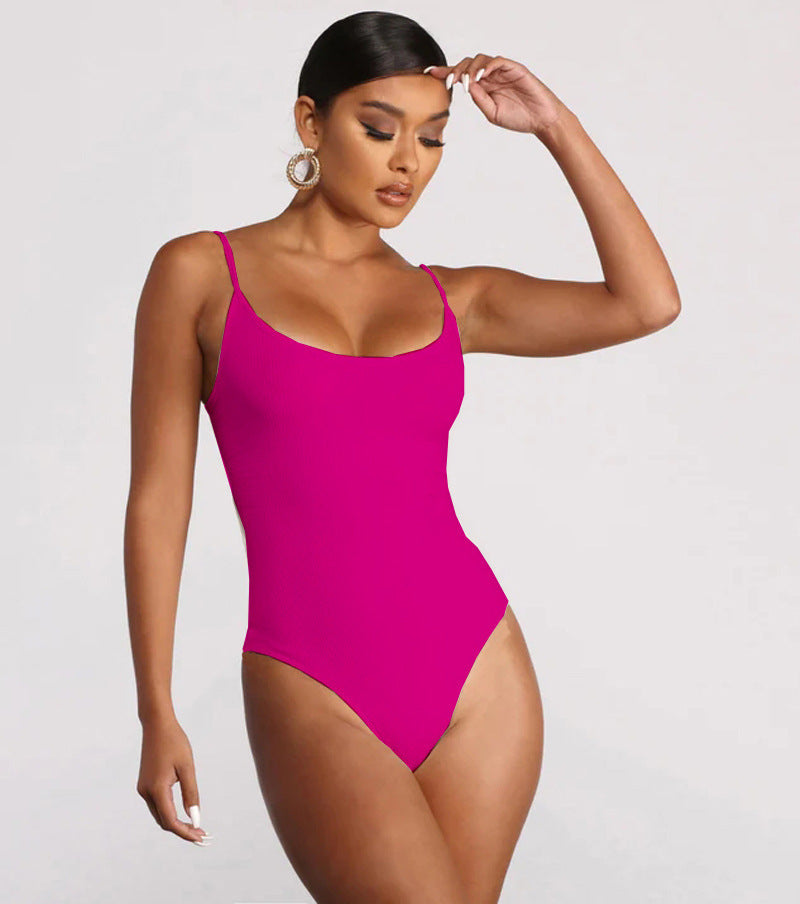 Summer Bikini Backless String Large Size Sexy Solid Color Triangle One-piece Swimsuit Womens Clothing - 𝓢𝓱𝓸𝓹𝓵𝓮𝓬𝔂