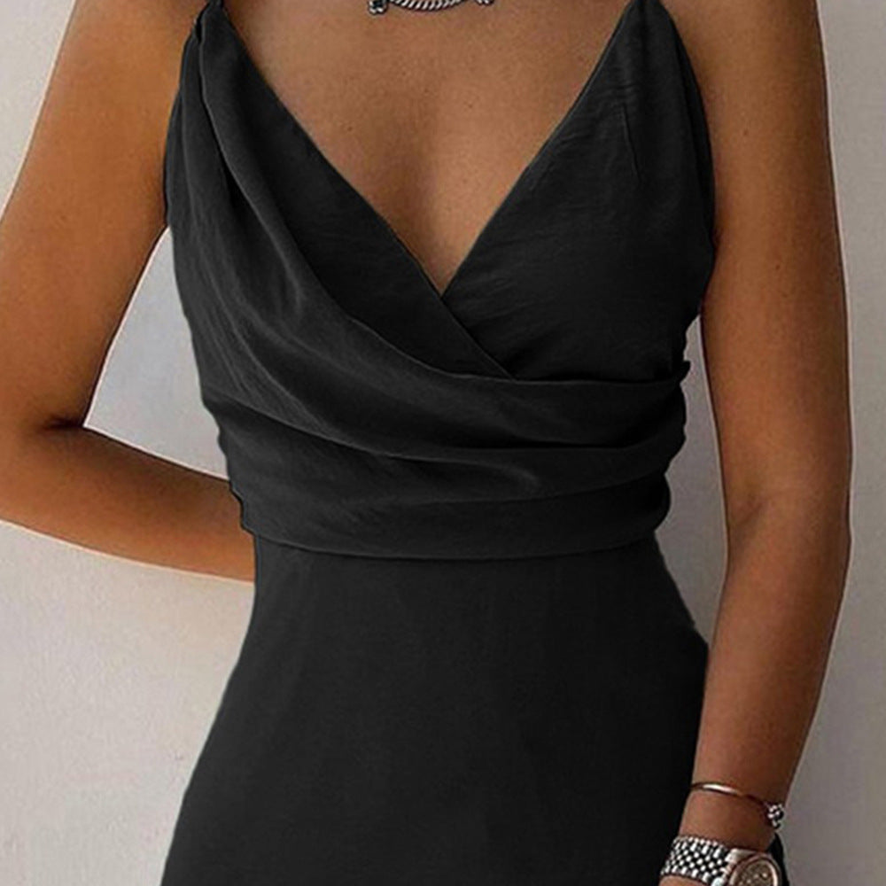V-neck Slit Sling Dress Summer Fashion Sexy Slim Suspender Dresses For Women Clothing - 𝓢𝓱𝓸𝓹𝓵𝓮𝓬𝔂