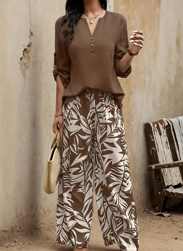 Tropical Printed Women's Casual Suit - 𝓢𝓱𝓸𝓹𝓵𝓮𝓬𝔂