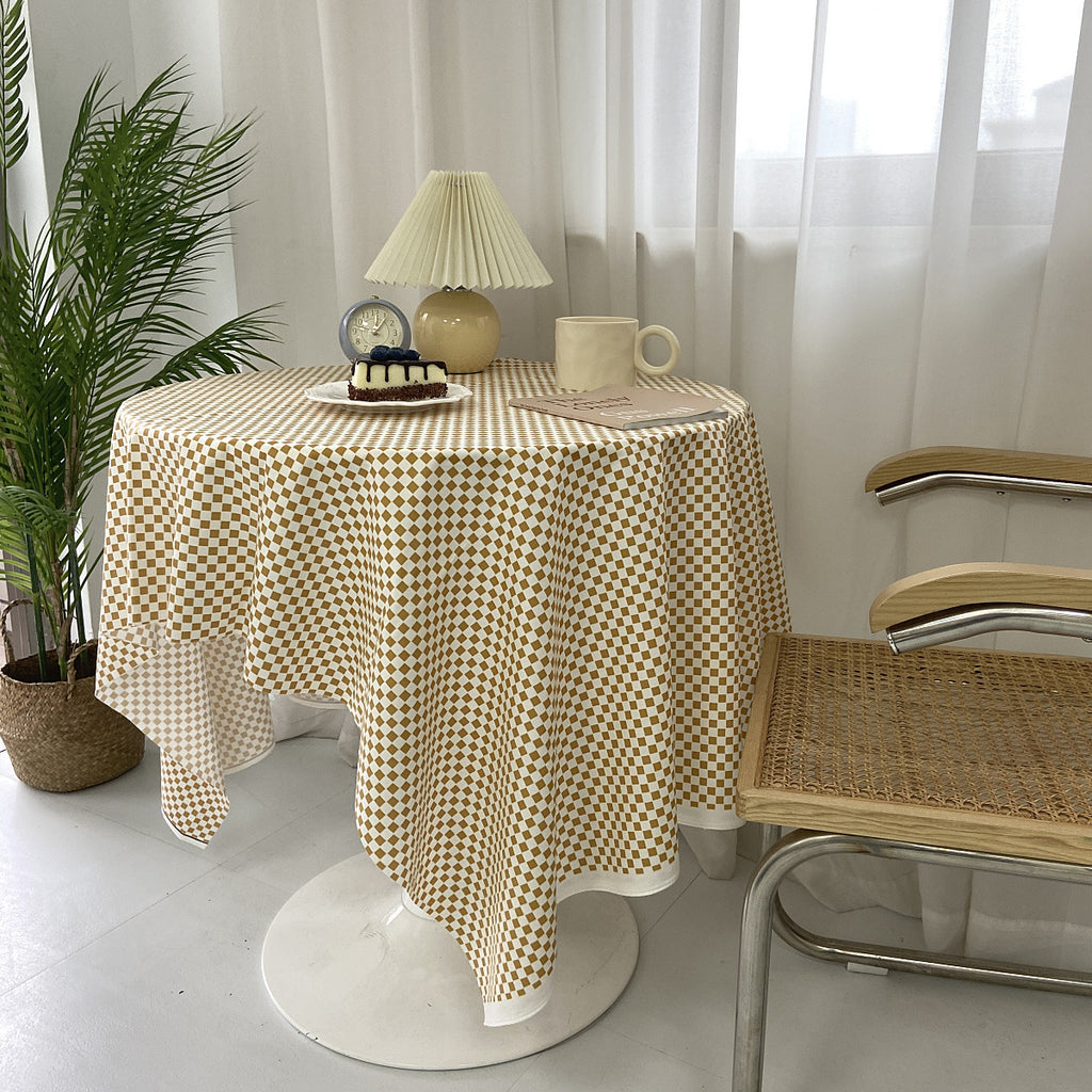 Yellow Checkered Contrast Color Tablecloth - 𝓢𝓱𝓸𝓹𝓵𝓮𝓬𝔂