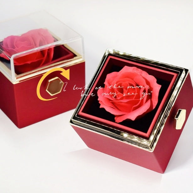 Rotating Soap Flower Rose Gift Box Creative Rotating Rose Jewelry Packaging Box Valentine's Day Gift For Women - 𝓢𝓱𝓸𝓹𝓵𝓮𝓬𝔂