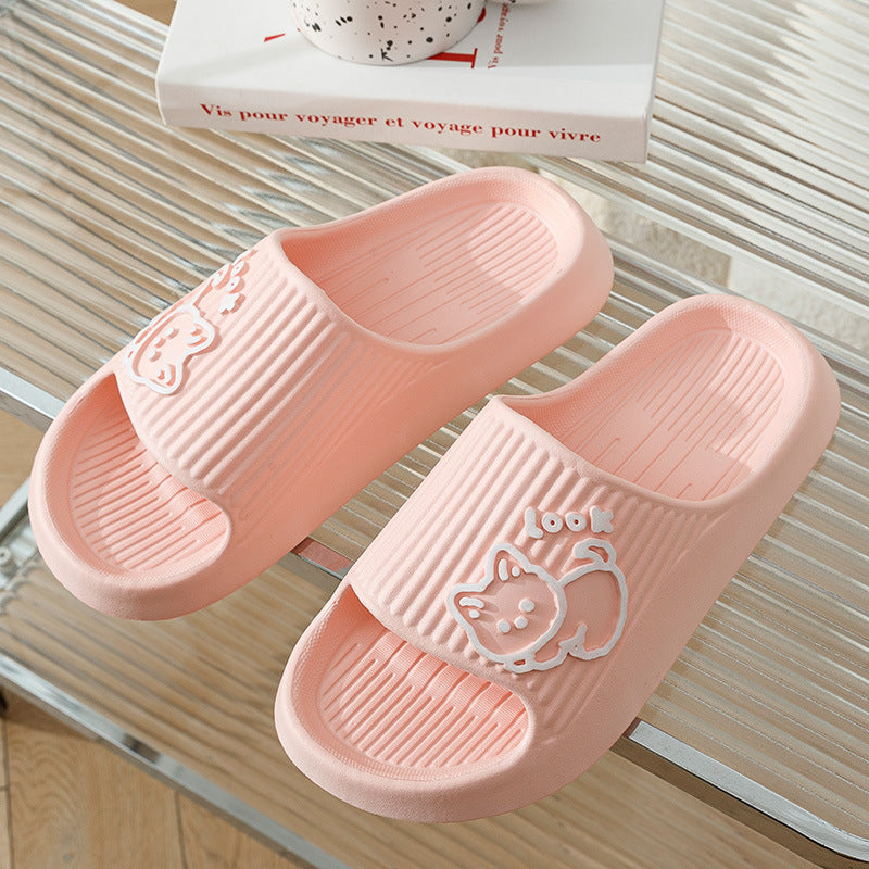 Cute Cat Slippers Summer Women Home Shoes Bath Thick Platform Non-Slip Slides Indoor Outdoor - 𝓢𝓱𝓸𝓹𝓵𝓮𝓬𝔂